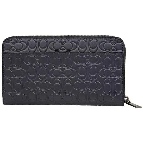 Ví Cầm Tay Coach Nam Men's Travel Wallet Signautre Leather Màu Đen